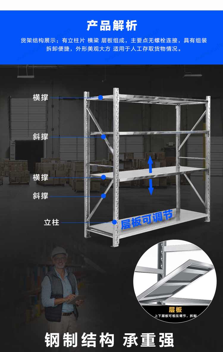 不锈钢货架置物架医护仓储药品架冷库储物架四层轻型主架